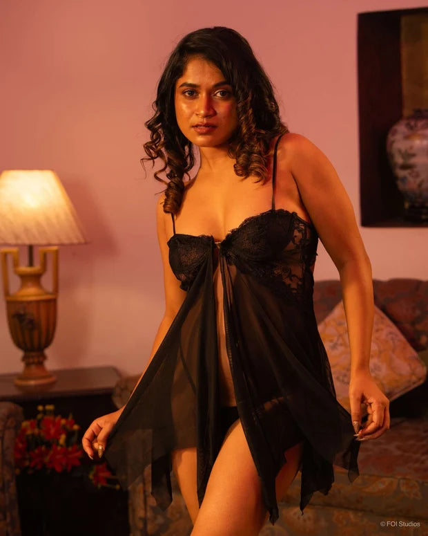 Kohra — Two-Piece Sheer Babydoll & Panty Set